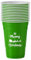 Komonee 12 x Christmas Green Cups 16oz 500ml Wide Rimmed Disposable American Xmas Party Cups USA Adult Novelty Plastic Glass Design 1