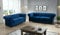 Easy4You Chesterfield Blauer Plüsch Velvet Set 3-Sitzer + 2-Sitzer Sofa Sofas für Wohnzimmer Sofagarnituren mit Holzfüße Set Sofas & Couches
