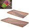 YAYODS Lot de 2 plateaux de service en bois de noyer - 30 x 12 x 1,3 cm - Plateau de service décoratif + 25 x 12 x 1,1 cm - Plateau en bois rectangulaire pour présenter des fruits, des collations, des