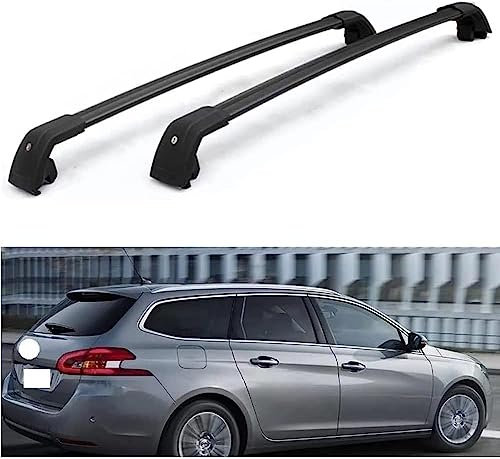 DdaiXQ 2 Stück Auto Dachträger für Peugeot 308 SW 2007-2019, Dachreling Rack Gepäck Querträger Relingträger Gepäckablage Dachgepäckträger