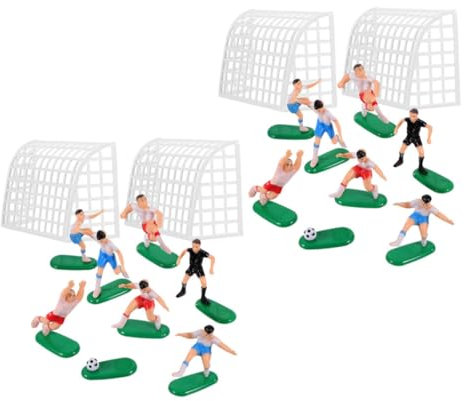 FOYTOKI 2sätze Fußball Geburtstagskuchen Dekorationen Sportliches Thema Kuchentopper Miniatur Fußballer Und Tore Aus Sicherem Für Kindergeburtstag Und Sportveranstaltungen