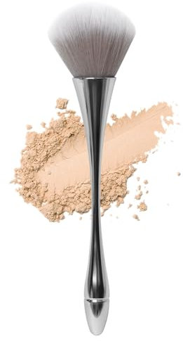 Large Powder Makeup Brush, Soft Fluffy Blush Brush for Face, Setting and Bronzer, with Nail Dust Cleaner (Blue)