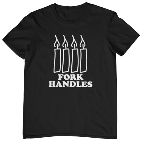 Plastic Revolution Fork Handles T-Shirt (UK, Alpha, XXL, Regular, Regular, Black T-Shirt with White Print)
