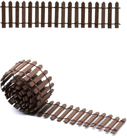 Zwenjuan Miniatur Holz Zaun,2 STK Miniatur Zaun Gartenzaun Holz,Miniatur-Gartenzaun Holzzaun Flexibler Miniatur Zaun,Holzzaun Deko Gartenzaun,für DIY Dekorationen Modellbau,90x5cm