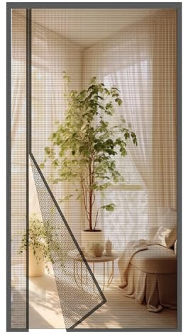 MAGICDOOR Zanzariera Magnetica 150x250cm-Grigio in Fibra di Vetro