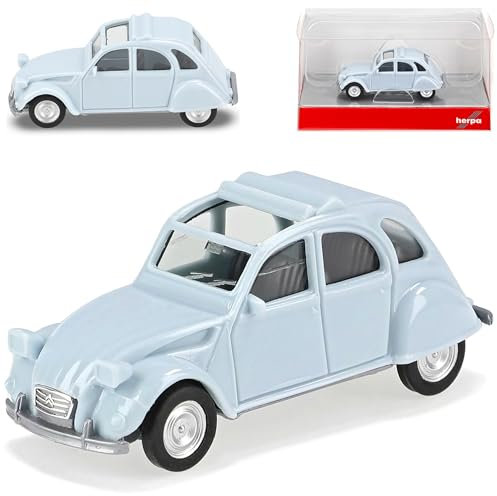 Citroen 2CV Grau Blau 1949-1990 H0 1/87 Herpa Modell Auto