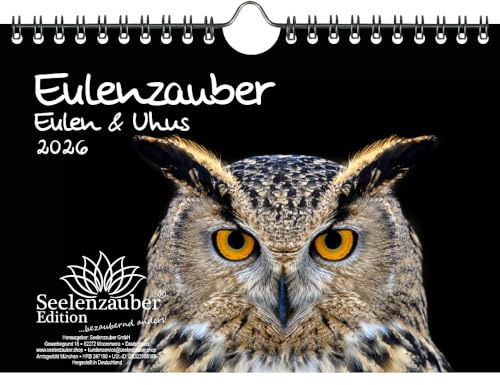 Eulenzauber Eulen und Uhus DIN A5 Kalender für 2026 - Seelenzauber