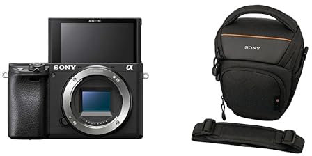 Sony Alpha 6400 APS-C Spiegellose Kamera (Schneller 0,02s Autofokus mit Augenerkennung für Mensch und Tier, 4K-Video und neigbares Display für Vlogging) + Tasche