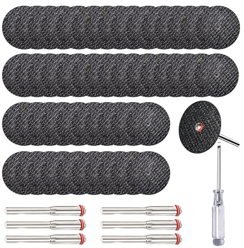 100 dischi da taglio da 32 mm, mini dischi da taglio in metallo con mandrino da 3 mm, dischi da taglio dritti per il taglio di metallo, alluminio, acciaio, pietra e altri materiali