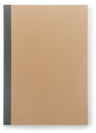 MUJI 無印良品 B5 Notizbuch, fadengebunden, 30 linierte Blätter, einfarbiges Cover, Recyclingpapier (3, Beige)