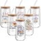 6 Pcs 16 oz Glass Cups with Lids Straws Iced Coffee Glass Tumbler Book Lover Gifts Library Reading Drinking Cups Reader Gift Book Club Appreciation Gifts for Teacher Employee Volunteer Librarian Nurse