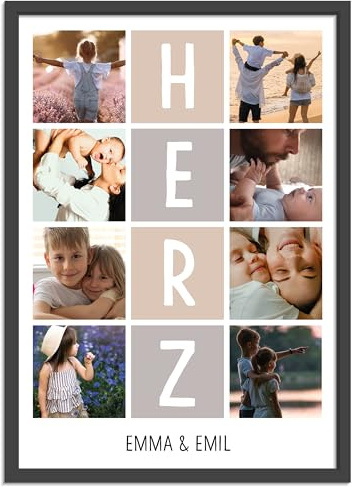 OWLBOOK® Personalisierte Foto Geschenke selbst gestalten | Fotogeschenke Partner Liebes Geschenke | Geschenke mit Foto für Ihn Sie zum Jahrestag Hochzeitstag Valentinstag | HERZ | Papier