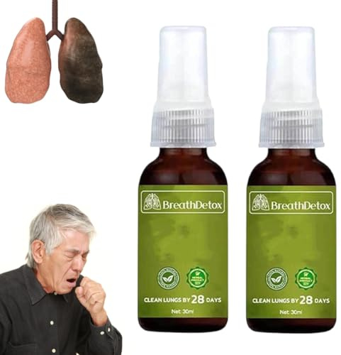 GXGM 2 Pezzi Spray per Pulizia Polmonare a Base di Erbe, Spray Detergente per i Polmoni, Herbal Lung Cleansing Spray, Spray Polmonare Naturale Alle Erbe