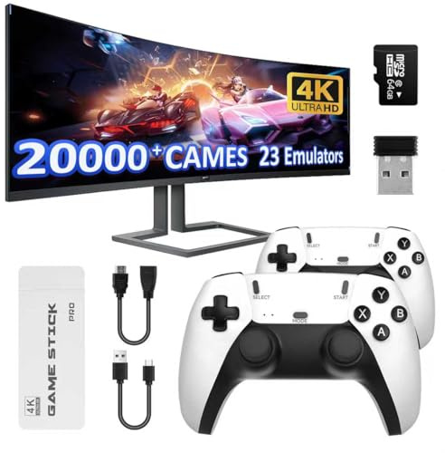 iTaixingLe Retro Games Console Built-in 20000+ Games, 4K HDMI Retro Games Stick 20+ Emulators with 2.4G Wireless Controller