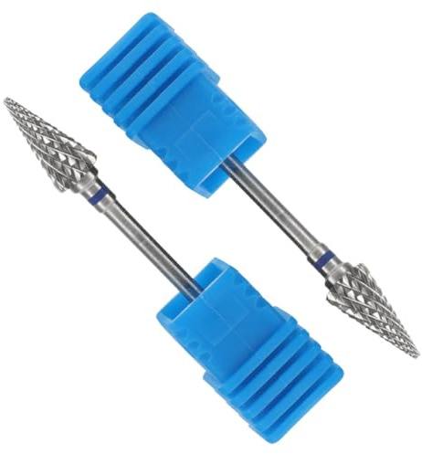 GETAJGHSD 2pcs Nail Drill Bits for Manicure and Pedicure Professional Steel Nail Art Tools Blue Umbrella Shape Suitable for Home Use