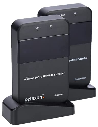 celexon HDMI-Funk-Set WHD30M Expert | kabellose 4K UHD Medienübertragungen bis 30m | Wireless HDMI-System mit unkomprimierter Funkverbindung 60 GHz | 3D, WiHD 1.1, Dolby True HD, DTS-HD, LPCM, HBR