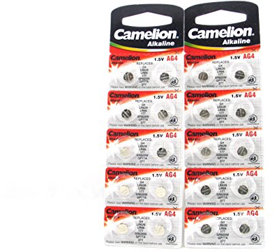 20 Camelion AG4 / LR66 / 177 / 377 / LR626 Knopfzelle Alkaline Alkali Batterie, 2x 10-er Pack, Lange Haltbarkeit (Haltbarkeitsdatum markiert)