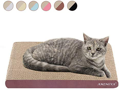 AMZNOVA Katzen Kratzpappe Rescratch Katzen Kratzbrett, Kratzpappe mit Katzenminze, Kratzbrett Kratzbretter Katzenkratzbrett, Breit, Bodendruck