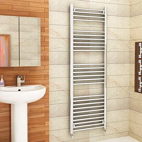 1600 x 600mm (H x W) Bathroom Central Heating Straight Ladder Towel Rail Radiator - Chrome Finish