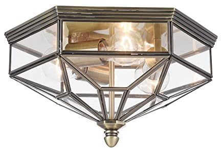 MAYTONI DECORATIVE LIGHTING Moderne Deckenleuchte Zeil 3xE27 excl.aus Glas Farbe Transparent und Metall Bronze 60W für Küche, Schlafzimmer, Wohnzimmer, Esszimmer, Lobby