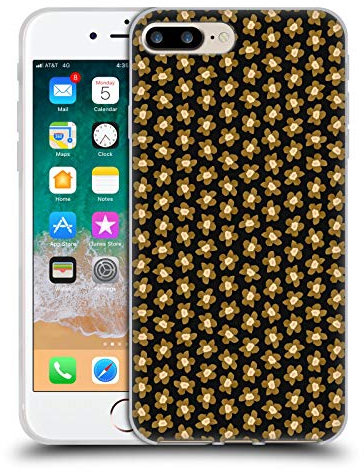 Head Case Designs Offizielle Ninola Schwarz Gold Blumig Gelhülle [Militärischer Schutzgrad] Kompatibel Mit Apple iPhone 7 Plus/iPhone 8 Plus Und Kompatibel Mit MagSafe
