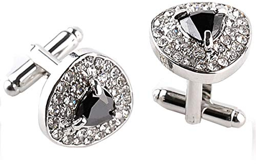 Männer und Frauen Zircon Manschettenknöpfe Schwarz Lila Weiß Crystal Button Manschettenknöpfe