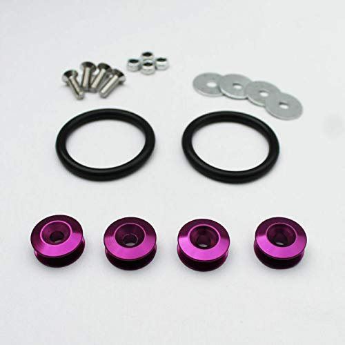 SENRISE Lot de 5 fixations à dégagement rapide en alliage d'aluminium pour pare-chocs, coffre, garde-boue, violet