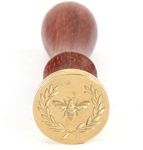 Prosperveil Wachssiegel-Stempel, Vintage, personalisierbar, Siegelwachs-Stempel für Hochzeit, Weihnachten, Einladung, Basteln, Briefe, Umschläge, Partydekoration (Biene und Blätter)