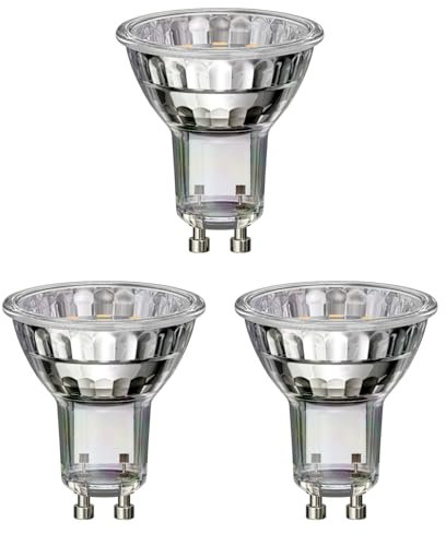ledscom.de 3 Stück GU10 LED Leuchtmittel, PAR16, weiß (4000 K), 2,1 W, 206lm, 118°, Reflektorspiegel (silber)