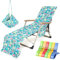 VOCOOL Strandkorb Handtuch Chaise Lounge Abdeckung mit Taschen und Clips Pool Stuhl Handtuch für Outdoor Terrasse Garten (grün)