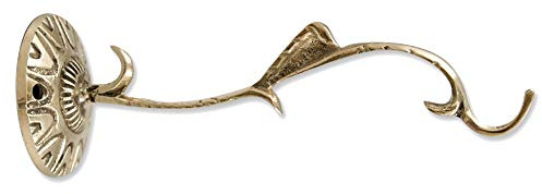 NKlaus Wandhaken lang Messing, zum Räuchern, 17cm, 1 Stück | Handarbeit; Länge: 17cm; Gewicht: 130g; Gold; Messing; brass wall mount; messing haken lang