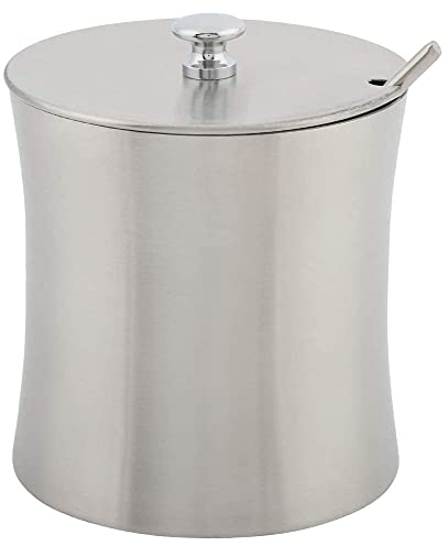 Zuckerdose Edelstahl Zuckerstreuer Mit Deckel, 400 Ml Behälter Für Zucker, Salzbehälter Zuckerdose Mit Löffel, Zuckerdose Mit Deckel Und Löffel, Edelstahlbehälter Mit Deckel Für Küchenorganisator