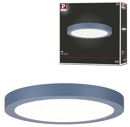 Paulmann 70987 LED Panel Abia 300mm Warmweiß rund incl. 1x22 Watt Graublau matt Deckenlampe Kunststoff 2700 K