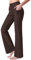 Keolorn Damen-Bootcut-Yogahose mit Taschen, hohe Taille, Bootleg, Yoga-Workout-Hose für Frauen, braun, Mittel