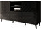 Mirjan24 Kommode Mukodi mit 2 Türen, Schublade und Fächer, Anrichte, Mehrzweckschrank, Highboard, Diele & Flur, Sideboard, Wohnzimmerschrank, Wohnzimmer Set (schwarz/schwarz Hochglanz)