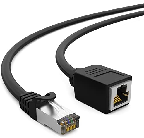 HB-DIGITAL Câble LAN brut CAT 7 de 10 m pour câble réseau Ethernet RJ45 mâle vers RJ45 femelle 10 Gbit/s S/FTP cuivre PIMF - Noir