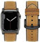 Tasikar Straps Compatible with Apple Watch Strap 41mm 40mm 38mm, Genuine Leather Silicone Replacement Band Compatible for iWatch SE Series 9 8 7 6 5 4 3 2-38mm 40mm 41mm/Brown