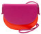 DUDU Borsa a Tracolla Donna Piccola in Pelle, Borsetta Design Sottile Compatta con Chiusura a Bottone, Tracolla Regolabile Fucsia