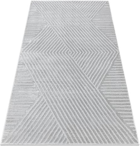 rugsx Teppich Balance 1503 grau - geometrisch, strukturiert, glamourös - weich & modern für Wohnzimmer, Schlafzimmer, Büro, Jugendzimmer - 160x220 cm