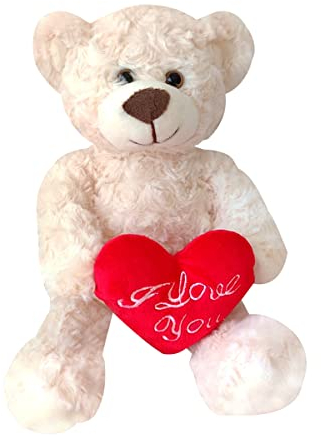 Valentinstag Teddy Plüschbär Plüschtier Stofftier Kuscheltier Schmusetier Kinder Geschenke aus Geburtstagsdekoration Party-Geschenke mit Herz Rot I Love You 30 cm