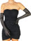Hoseirty Damen-Handschuhe, lang, Tüll, Hochzeit, Party, für Braut, 69,8 cm, Ellenbogenlänge, Vintage, durchscheinend, Teeparty, Abend, Abschlussball, Opern, Party, Handschuhe, Black Mesh 02