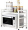 Expandable Microwave Oven Rack 2- Tier Kitchen Microwave Shelf, Height& Length Adjustable, Kitchen Storage Organizer Counter Shelf Stand, Black (L15. 7-23. 6xW14. 7xH 18. 1)
