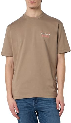 BOSS Men's Te_Records T_Shirt, Open Brown246, L