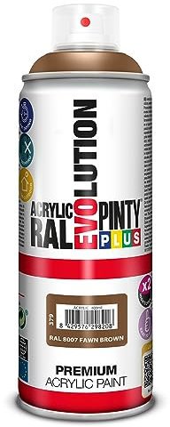 PINTYPLUS Pintura en spray Acrilica Brillo EVOLUTION spray 520cc Fawn Brown RAL 8007