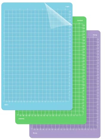 Schneidematte für Cricut Joy Xtra, Ersatzkleber Klebrige Schneidematten 3 Stück Selbstklebende Cutting Mat zum Basteln, Rutschfester Matt für Cricut Zubehör (StandardGrip, LightGrip, StrongGrip)