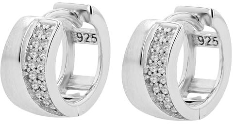 Akzent Damen-Creolen Ohrringe 925er Echt Silber rhodiniert (Fjella)