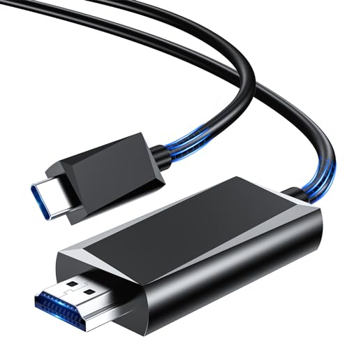 BHHB Cable USB C a HDMI 4k@60Hz Thunderbolt 3/4 Compatible con Cable con Tipo C a HDMI para iPhone 15 Pro/Pro MAX, MacBook iPad Pro/Air, iMac, Surface Book, Samsung, Pixelbook, XPS, HP, etc - 2M