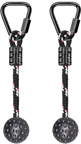 BeneLabel Hindernisparcours Griffkugel 4cm Durchmesser, 2er 34cm Outdoor-Spielplatz Hängende Karabiner Trainingsgeräte Indoor-Spaß Aktivität für Kinder und Jugendliche, 500lb, 14+ Jahren, Schwarz