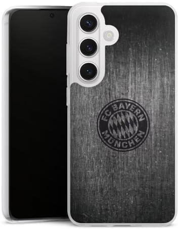 Silikon Hülle kompatibel mit Samsung Galaxy S 24 Case transparent Handyhülle Metallic Look FCB FC Bayern München