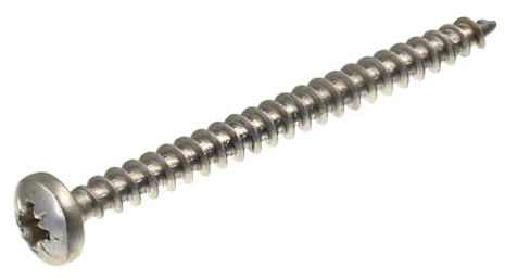 SECCARO Lot de 150 vis à bois à tête bombée 5 x 60 mm en acier inoxydable V2A VA A2 avec filetage complet, cruciforme/PZ